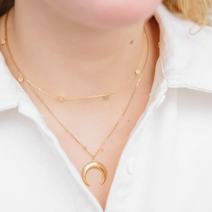 CHOKER Z BLASZKAMI; SREBRNY POZŁACANY
