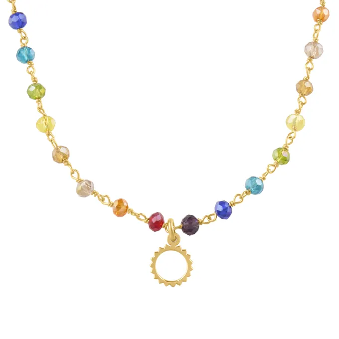 CHOKER Z KORALIKAMI; SREBRNY POZŁACANY