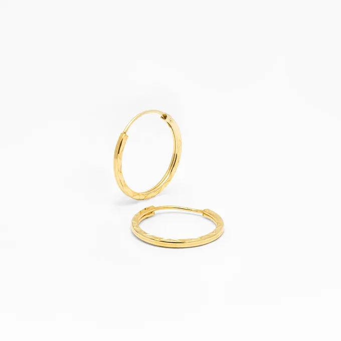 KOLCZYKI KÓŁKA 1,2 CM; ZŁOTE DIAMENTOWANE