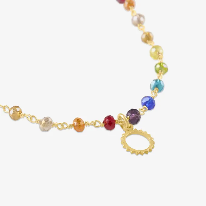 CHOKER Z KORALIKAMI; SREBRNY POZŁACANY