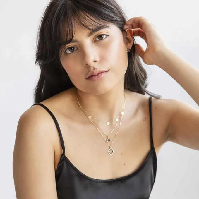 CHOKER ZŁOTY Z BLASZKAMI