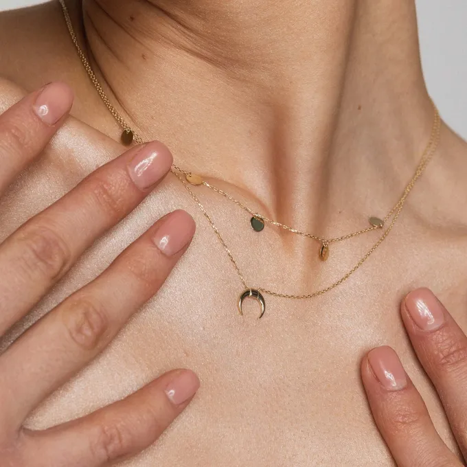 CHOKER ZŁOTY Z BLASZKAMI