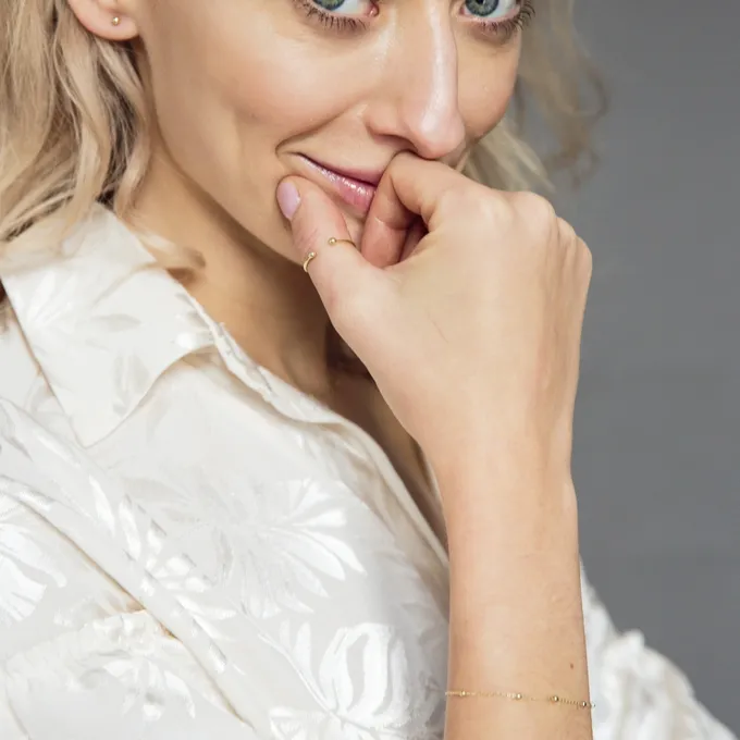 BRANSOLETKA Z KULECZKAMI ; ZŁOTA
