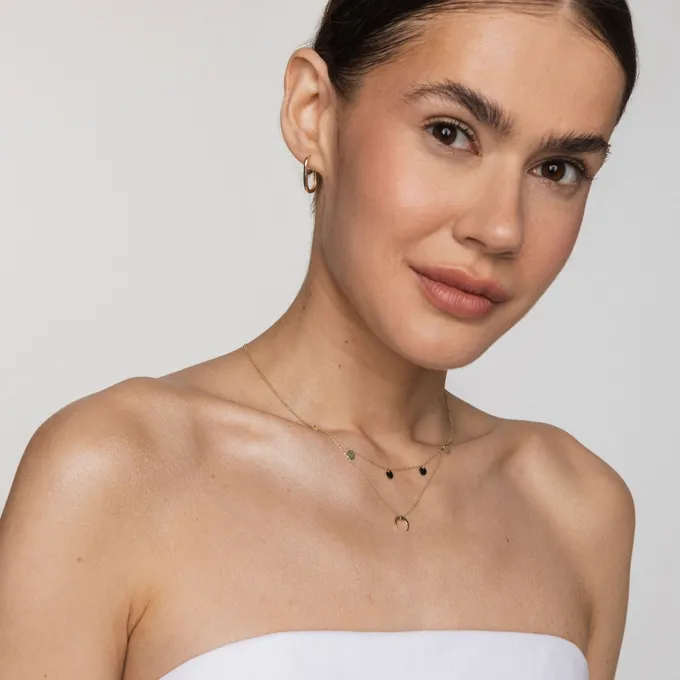 CHOKER ZŁOTY Z BLASZKAMI