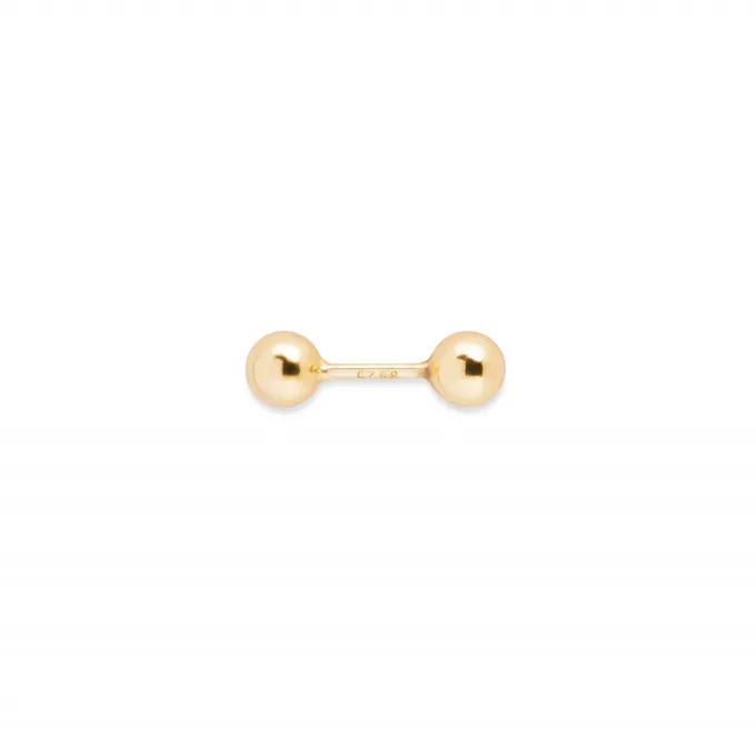 KOLCZYK Z KULECZKAMI 3 MM; DWUSTRONNY, SREBRNY POZŁACANY