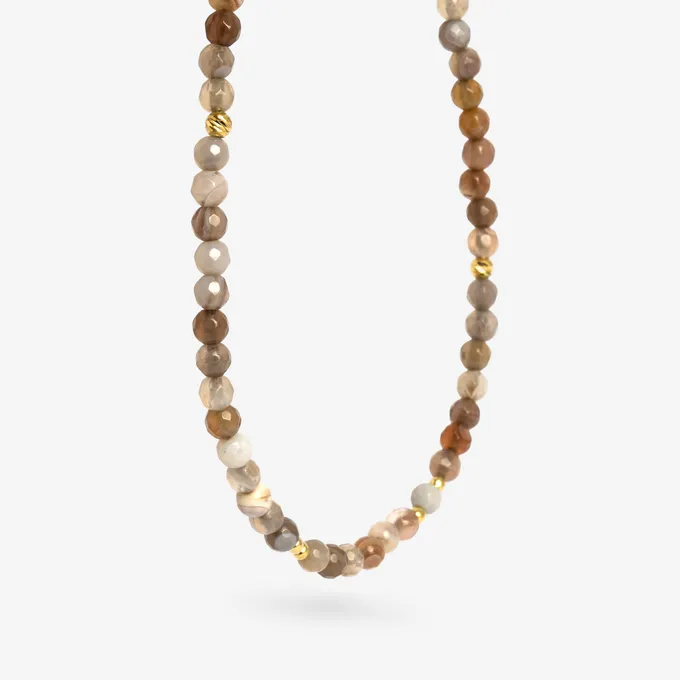 CHOKER Z AGAT BOTSWANA; SREBRNY POZŁACANY