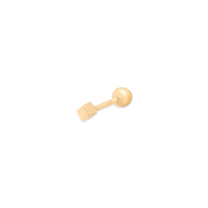 KOLCZYK Z SZEŚCIANEM 2 MM; SREBRNY POZŁACANY
