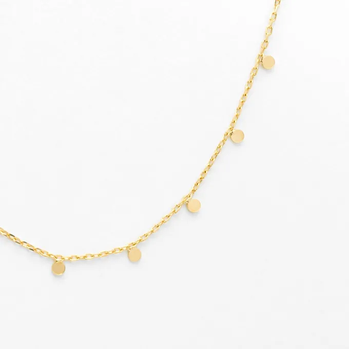 Choker z blaszkami; srebrny pozłacany
