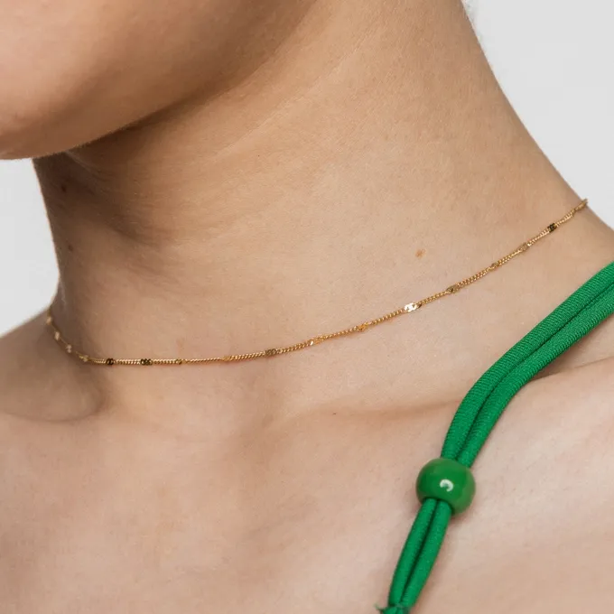 Choker pancerka; srebrny pozłacany