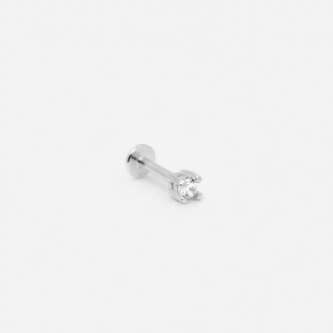KOLCZYK Z CYRKONIĄ 2,5 MM; SREBRNY