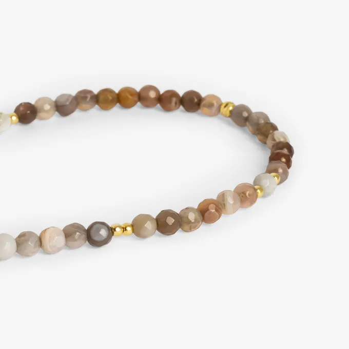 CHOKER Z AGAT BOTSWANA; SREBRNY POZŁACANY
