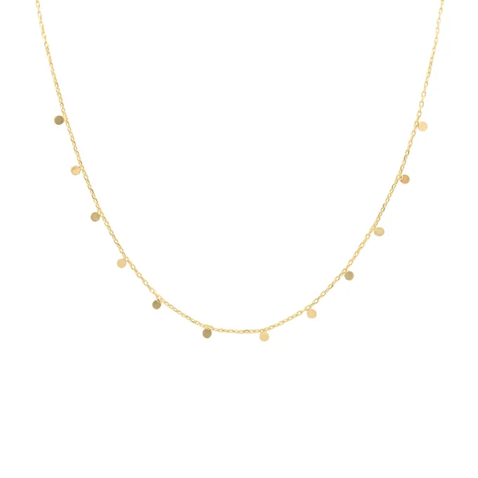 Choker z blaszkami; srebrny pozłacany
