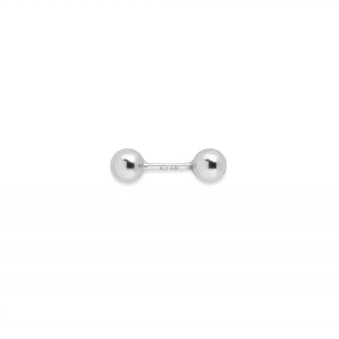 KOLCZYK Z KULECZKAMI 3 MM; DWUSTRONNY, SREBRNY