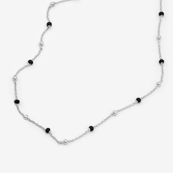 Choker z kuleczkami; i emalią, srebrny