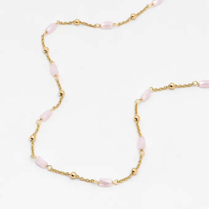 Choker z cyrkoniami; i kuleczkami, srebrny pozłacany