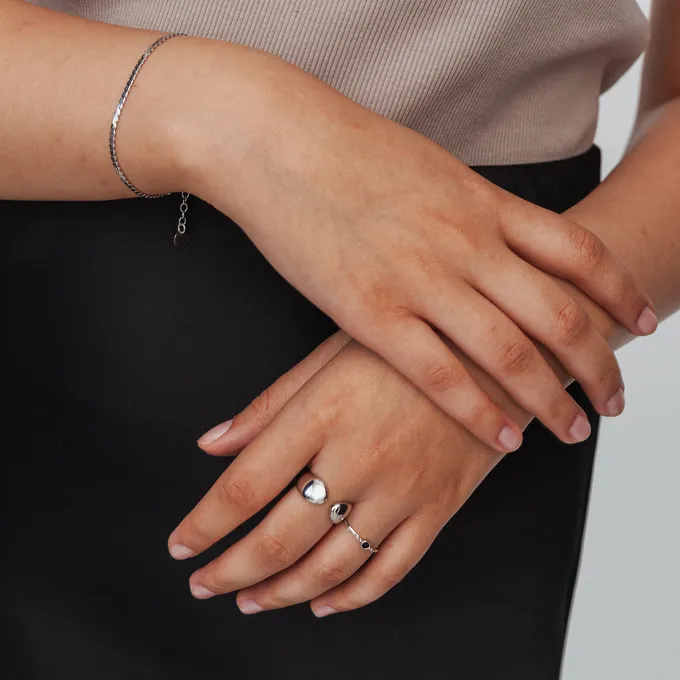 Bransoletka żmijka 2mm; serpentyna, srebrna