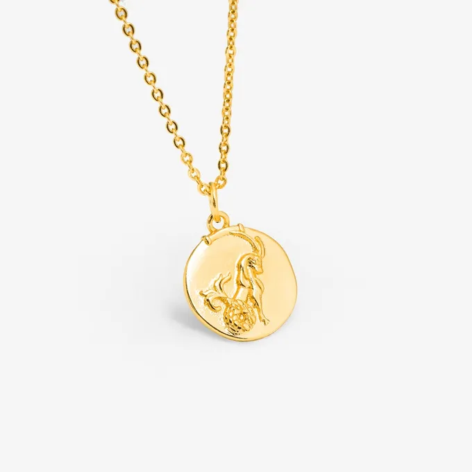 Naszyjnik Koziorożec; znak zodiaku pozłacany