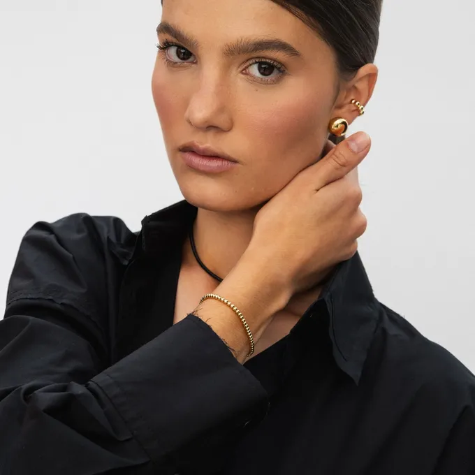 Bransoletka kuleczkowa; srebrna pozłacana