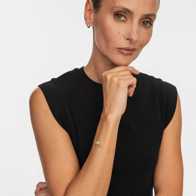 Bransoletka wachlarz; srebrna pozłacana