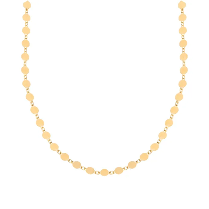 Choker z blaszek; srebrny pozłacany