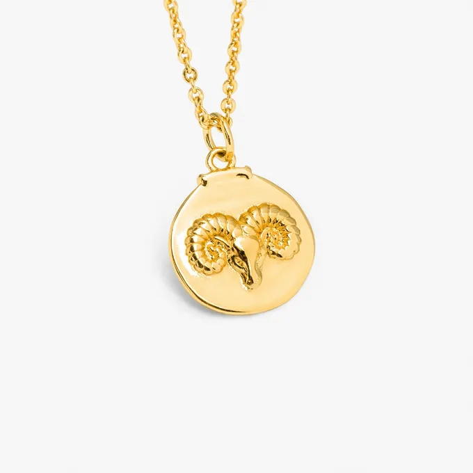 Naszyjnik Baran; znak zodiaku pozłacany