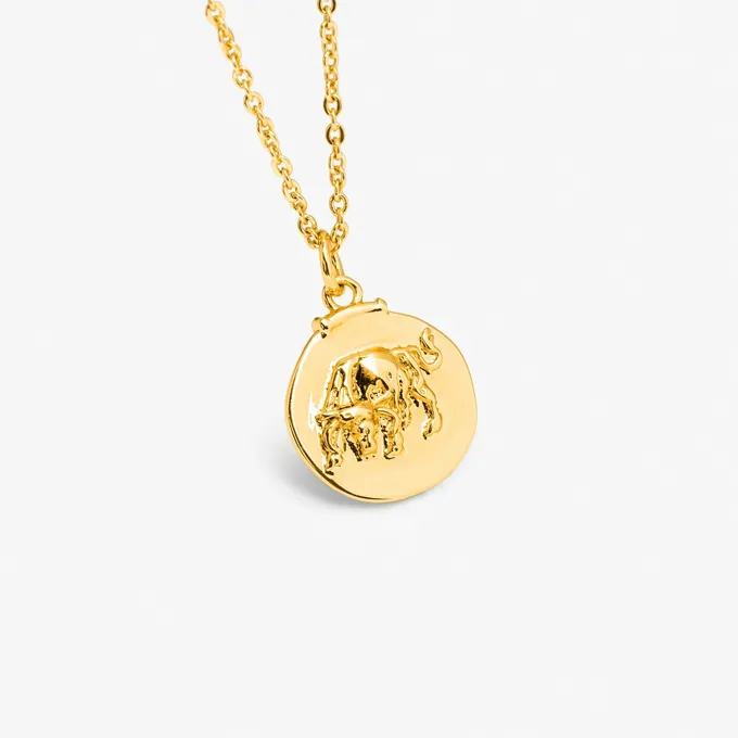 Naszyjnik Byk; znak zodiaku pozłacany
