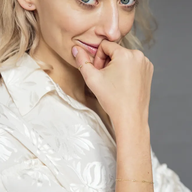 BRANSOLETKA Z KULECZKAMI ; ZŁOTA