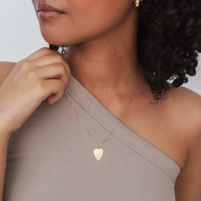 Naszyjnik kostka do gitary; srebrny pozłacany