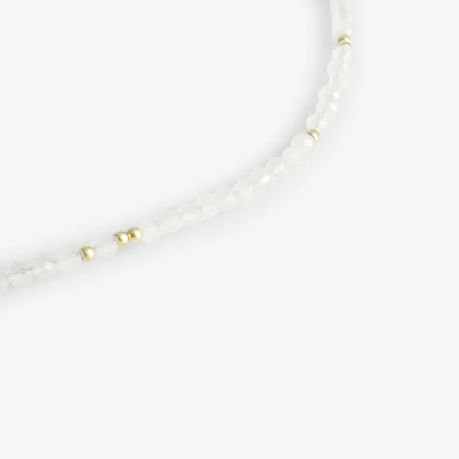 Choker z kamieniem księżycowym; srebrny pozłacany