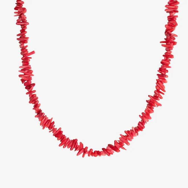 Choker z koralu; srebrny pozłacany