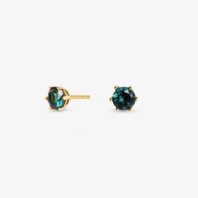 Kolczyki z topazem London Blue 3,8 mm; złote