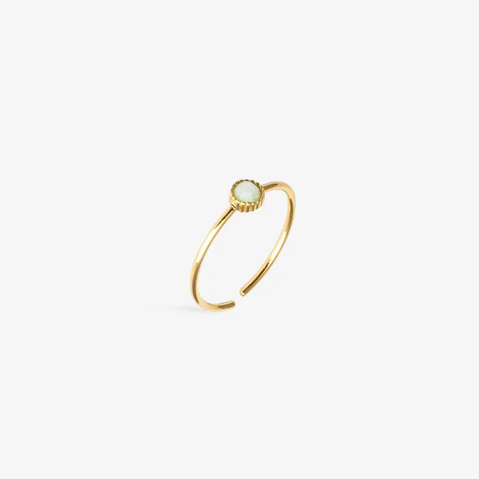 Pierścionek z amazonitem; srebrny pozłacany