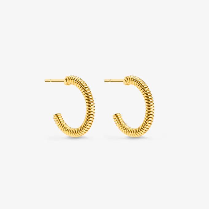 Kolczyki kółka 2 cm spirale; srebrne pozłacane