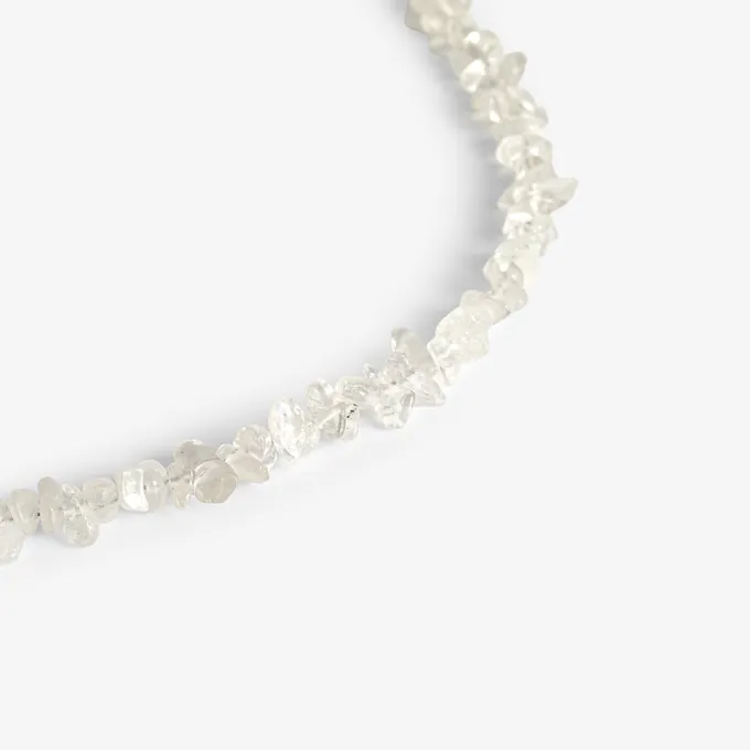 Choker z kryształem górskim; srebrny pozłacany