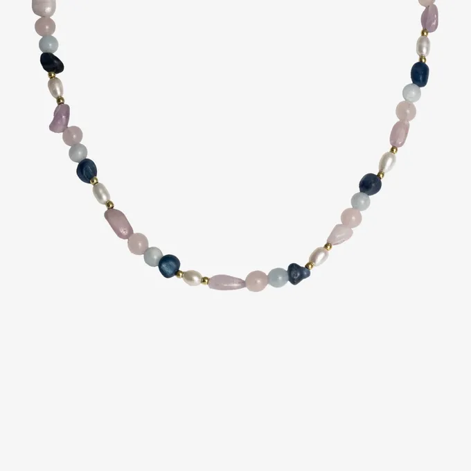 Choker z kamieniami; srebrny pozłacany