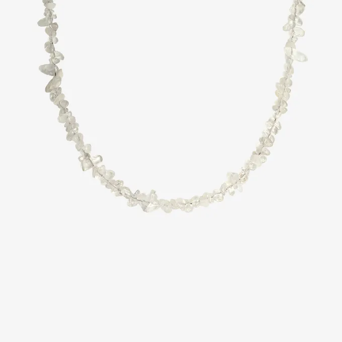 Choker z kryształem górskim; srebrny pozłacany