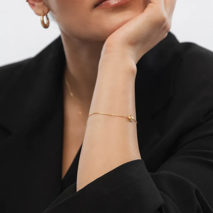 Bransoletka róża; srebrna pozłacana