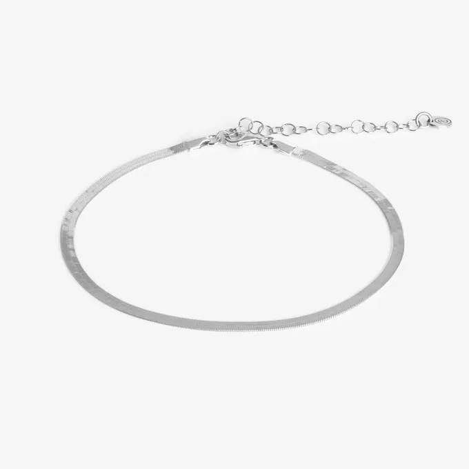Bransoletka żmijka na nogę 3 mm; srebrna